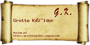 Grotte Káldor névjegykártya